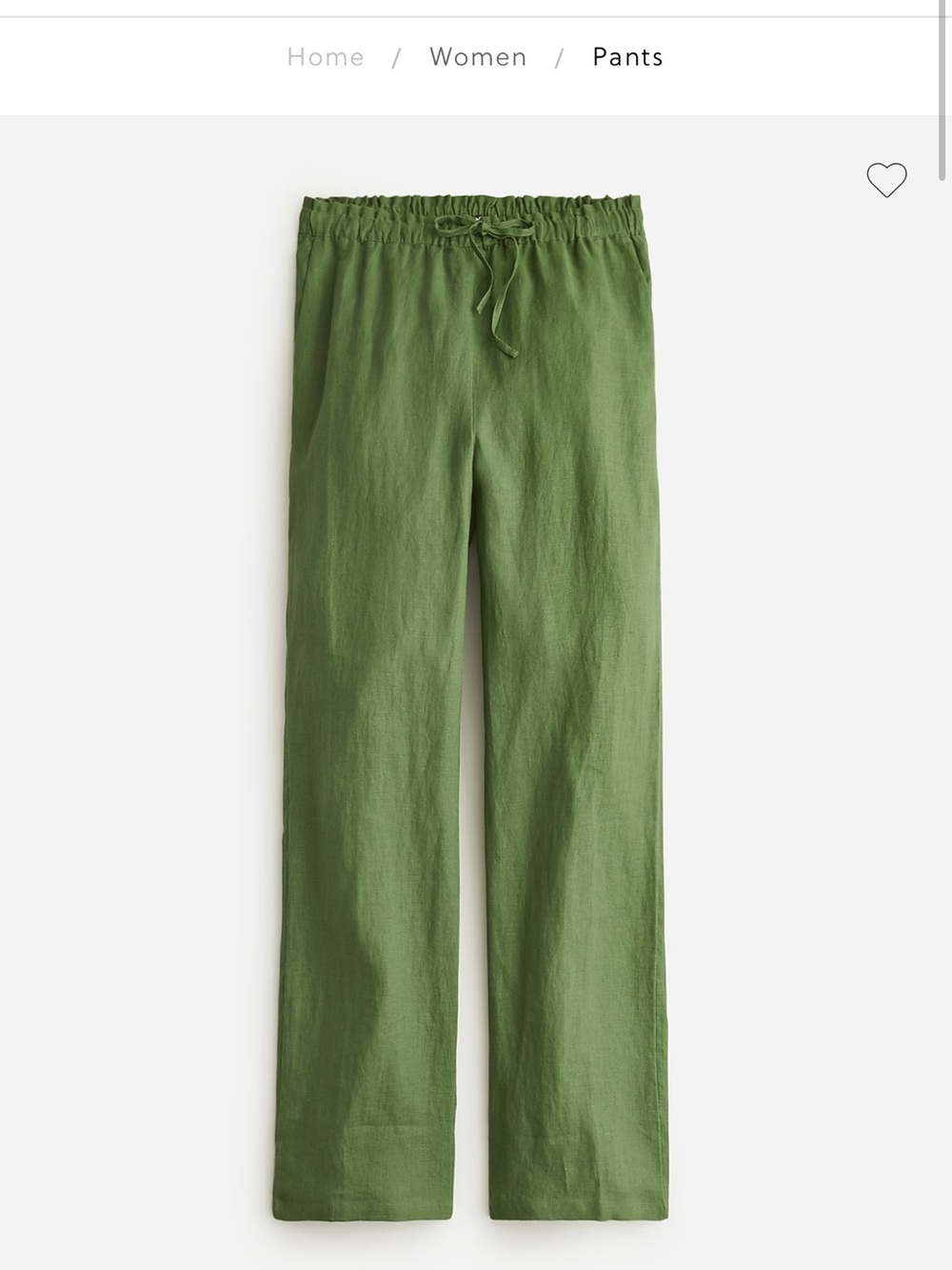 J. Crew Olive Green Drawstring Relaxed Chinos